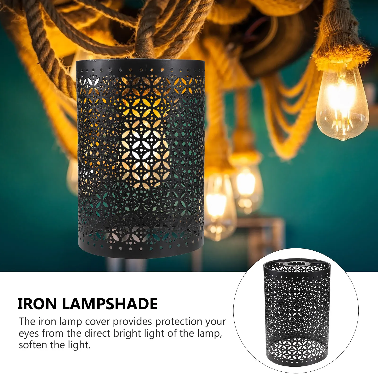 

Круглый цилиндрический металлический абажур, железный абажур, полый современный дизайн для настольного пола, прикроватная лампа, защитная крышка