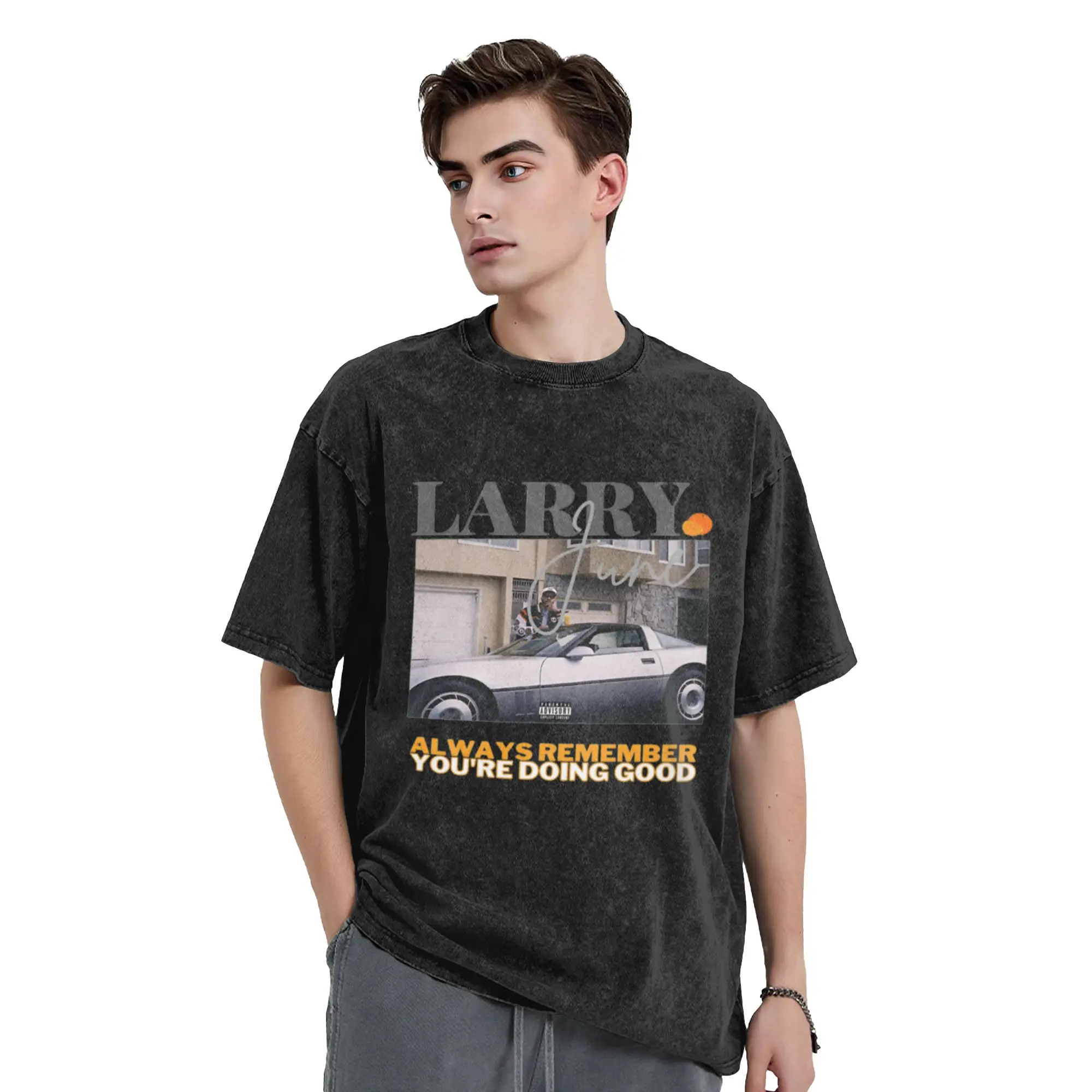 LARRY JUNE Unique Stylish A Vintage Oversized Cotton Unisex T-Shirts