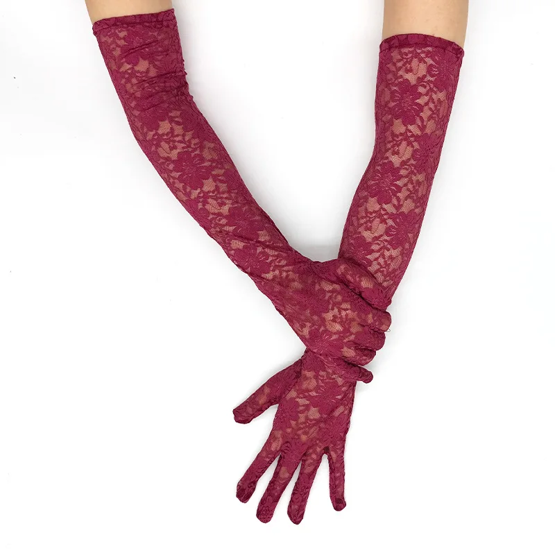 Fashion Elegant Women Sexy Lace Flowers Gloves Breathable Thin Cute Banquet Opera Masquerade Ball Stage Performance Cosplay