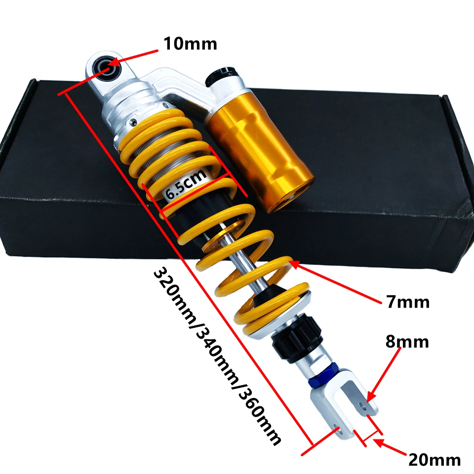 320mm Motorcycle Suspension Spring Rear Air Shock Absorbers for Honda Yamaha BWS 125 Dirt Bike Gokart Quad ATV Nmax Xmax Aerox