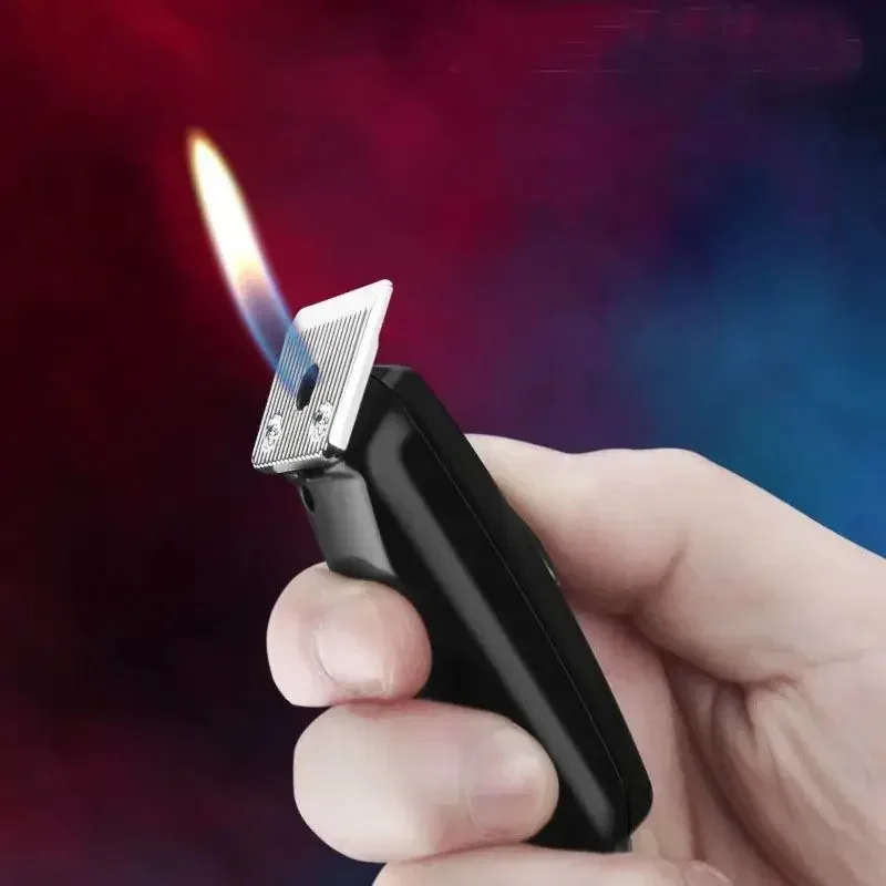 Portable Hair Clipper Shape Butane Gas Lighter Open Flame Mini Cigarette Lighter Gadgets For Men Smoking Accessories