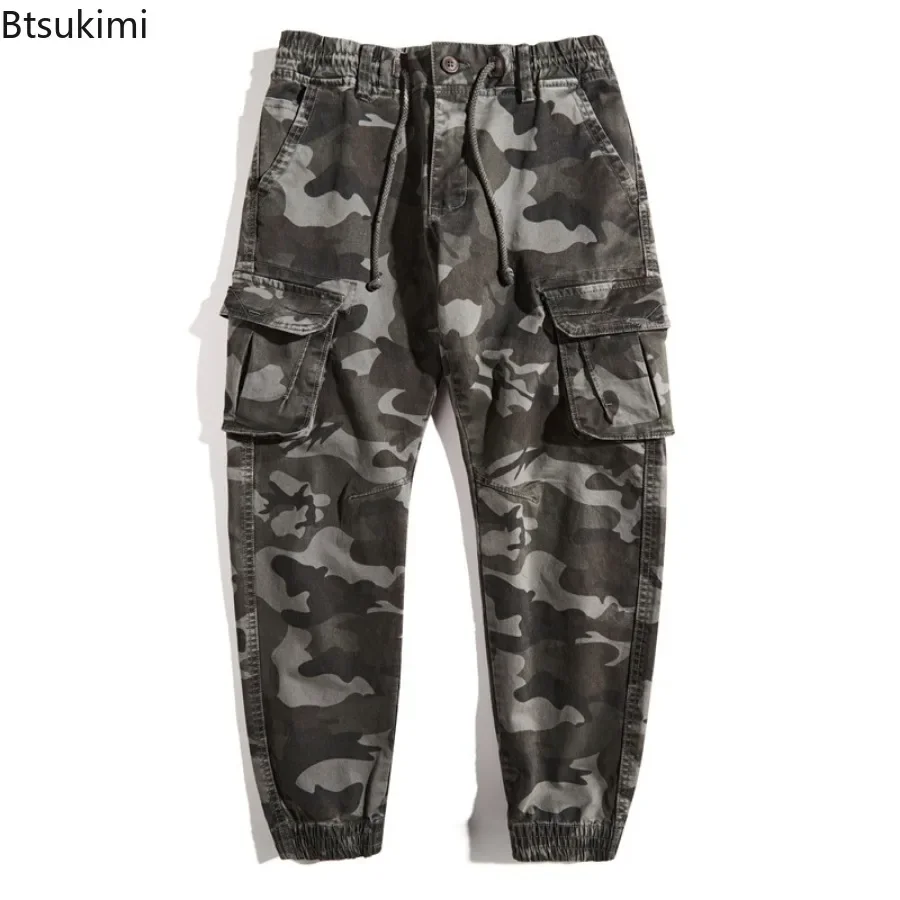 2025 New Men's Camouflage Cargo Pants Outdoor Tactical Jogger Pants Trend Streetwear Casual Cotton Sweatpants with Multi-pockets