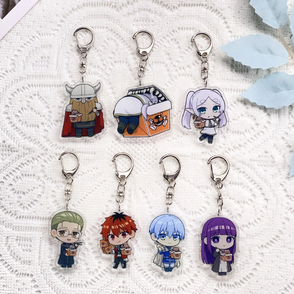 7 Piezas Llaveros de Acrílico de Anime Frieren: Beyond Journey's End, Colgantes para Bolsos y Mochilas, Decoración, Regalos para Amigos