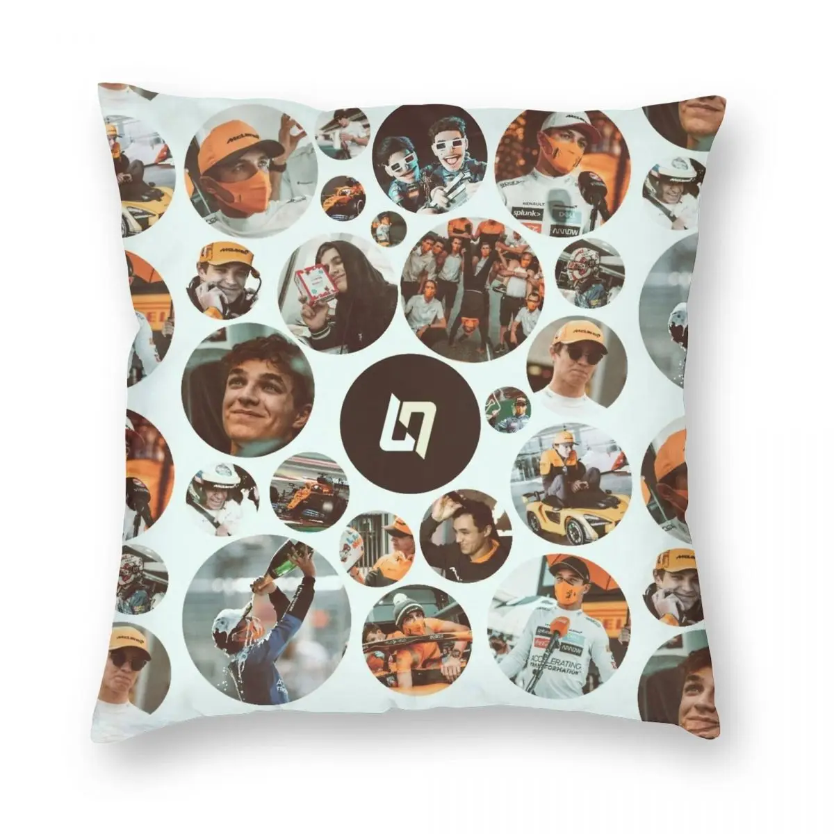 Lando Norris Motorsport Collage Square Pillowcase Polyester Linen Velvet Printed Zip Decor Home Cushion Cover