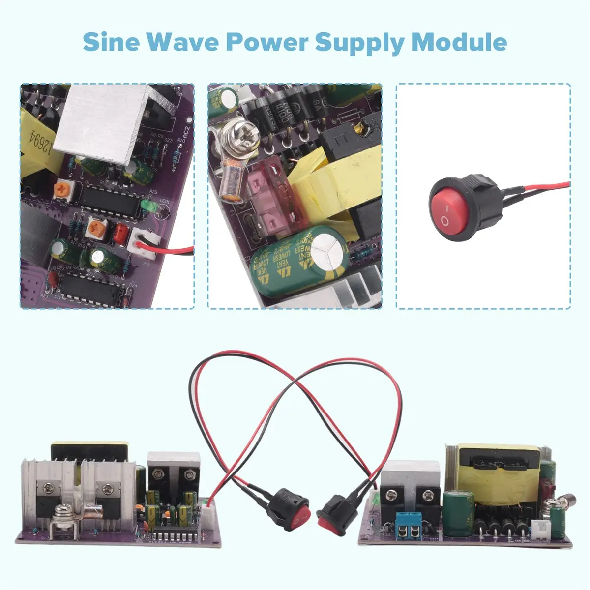 AA19 300W Corrected Sine Wave Inverter Board 50-60Hz DC-AC 12V to 220V Step Up Boost Converter Power Supply