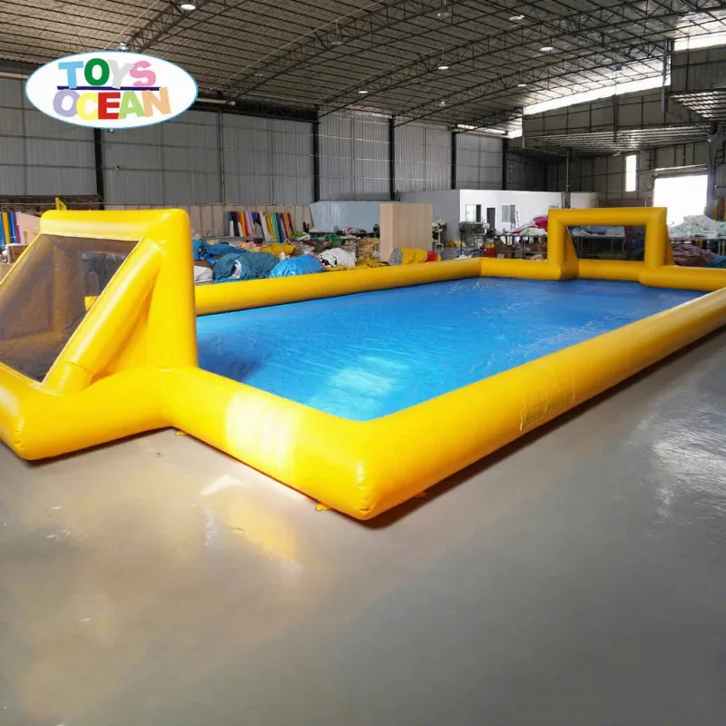 Customized Commercial PVC Outdoor Soccer Playground Inflatable Football Field with Soap Football Pitch for Sports Games