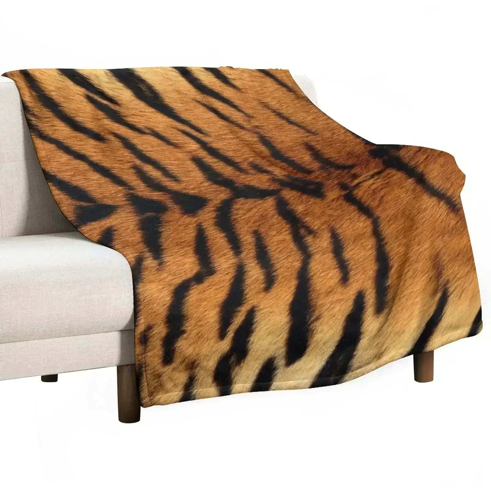 Tiger Skin Print Throw Blanket Custom Cute Plaid Winter beds Blankets