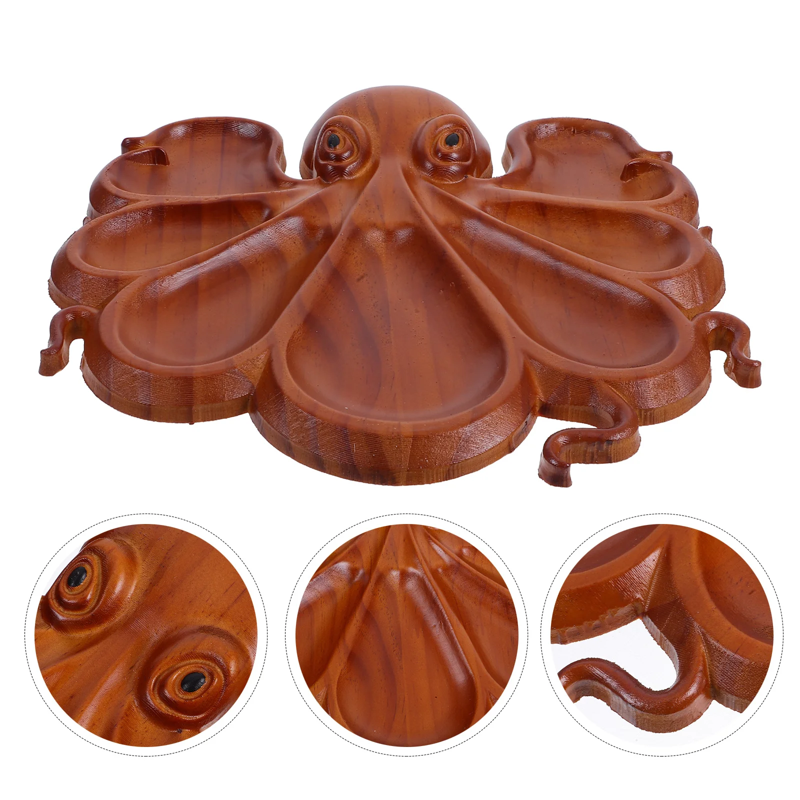 

Octopus Wooden Serving Tray Natural Smooth Surface Decorative Snack Organizer Party Fruit Serving Platter Indoor Outdoor
