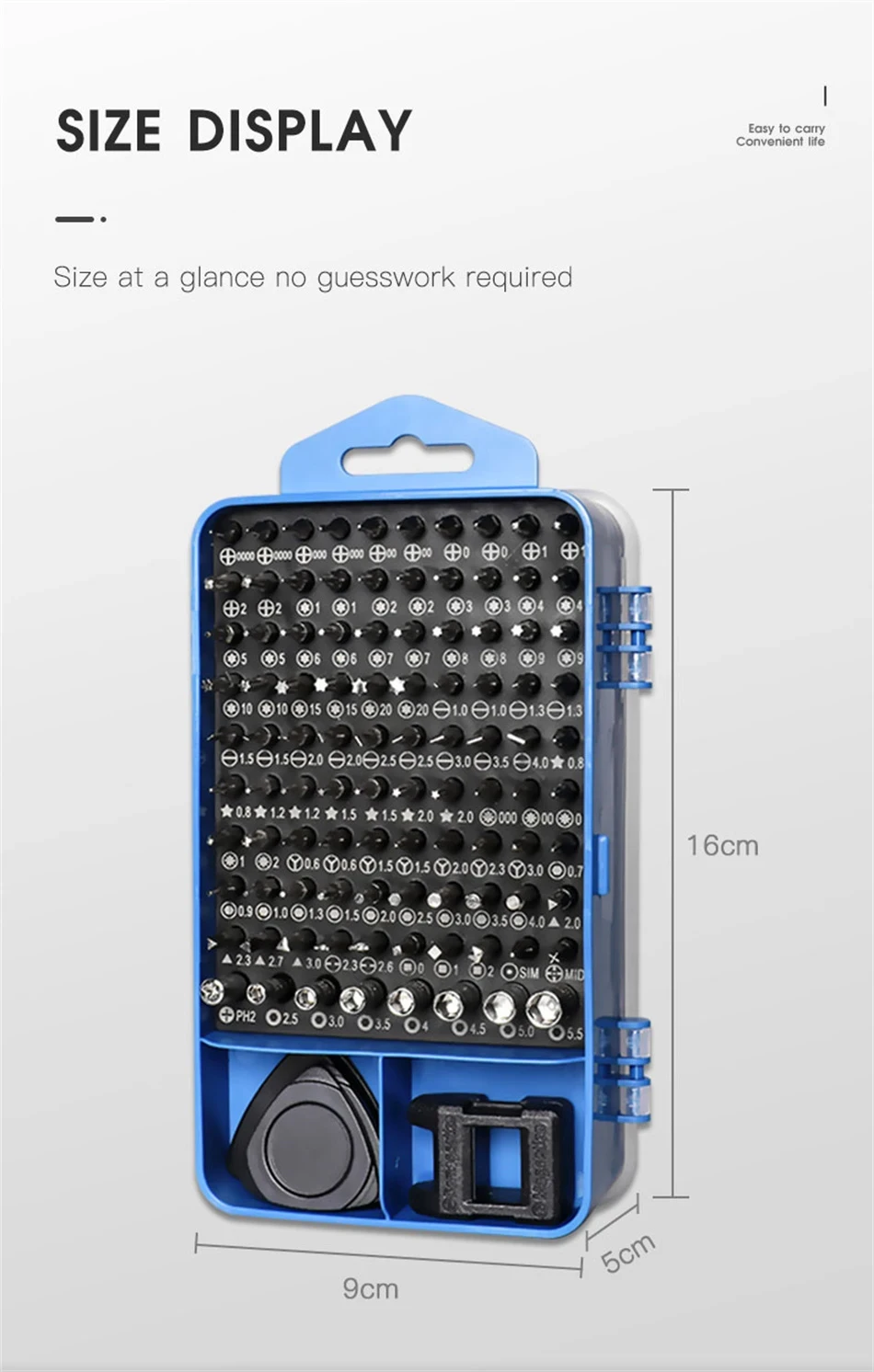 115-in-1 Precision Driver Set Magnetized Torx Hex Bits Multi-scene Repair Tool Kit for Mobile Phones Notebook PC Glasses Watch