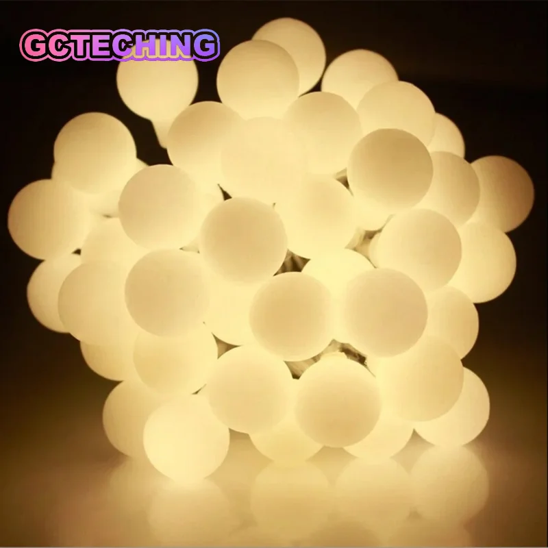 3M Ball LED String Lights Outdoor Ball Chain Lights Garland Lights Bulb Fairy Lights Party Home Wedding Garden Christmas Decor