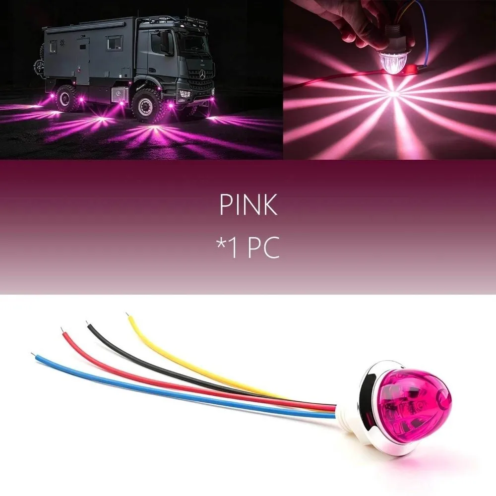 1.25 Inch Diameter LED Side Marker Light Small Size Decorative Lamp LED Clearance Light Universal Fit Watermelon Design