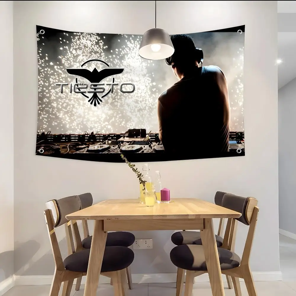 T EDM DJ Producer T-tiesto Flags  Camping Outdoor Garden room Decor  Wall Art Family Gifts