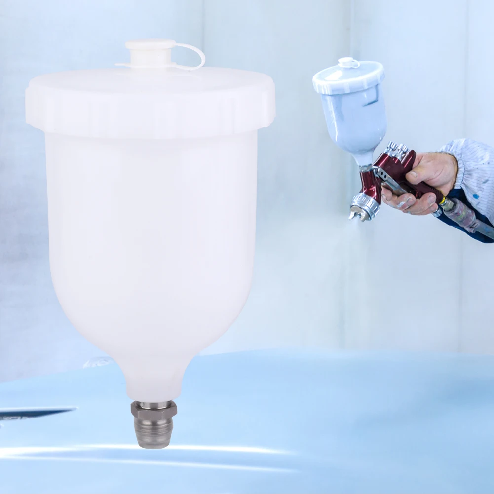 Gravity Feed Paint Cup 600ml Spray Gun Pot Gravity Feed Plastic Paint Cup For D-evilbiss GTI/T- Pro Pri FLG Spray Gun Pot