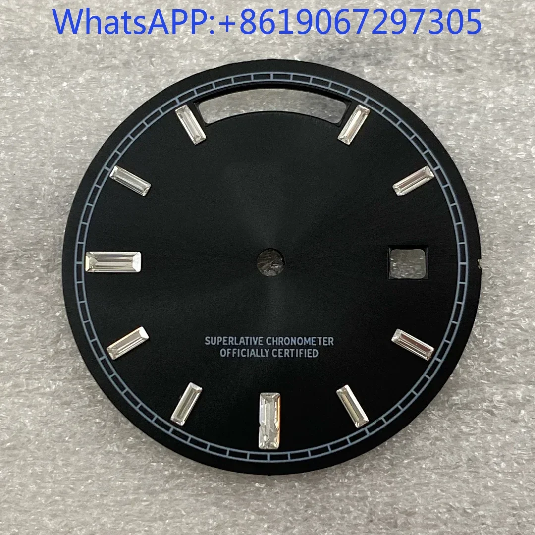 

Diamond Sunburst Dial Suitable 8285 Mechanical Automatic Movement Watch Mod Accessories Silver Markers White Dial Face