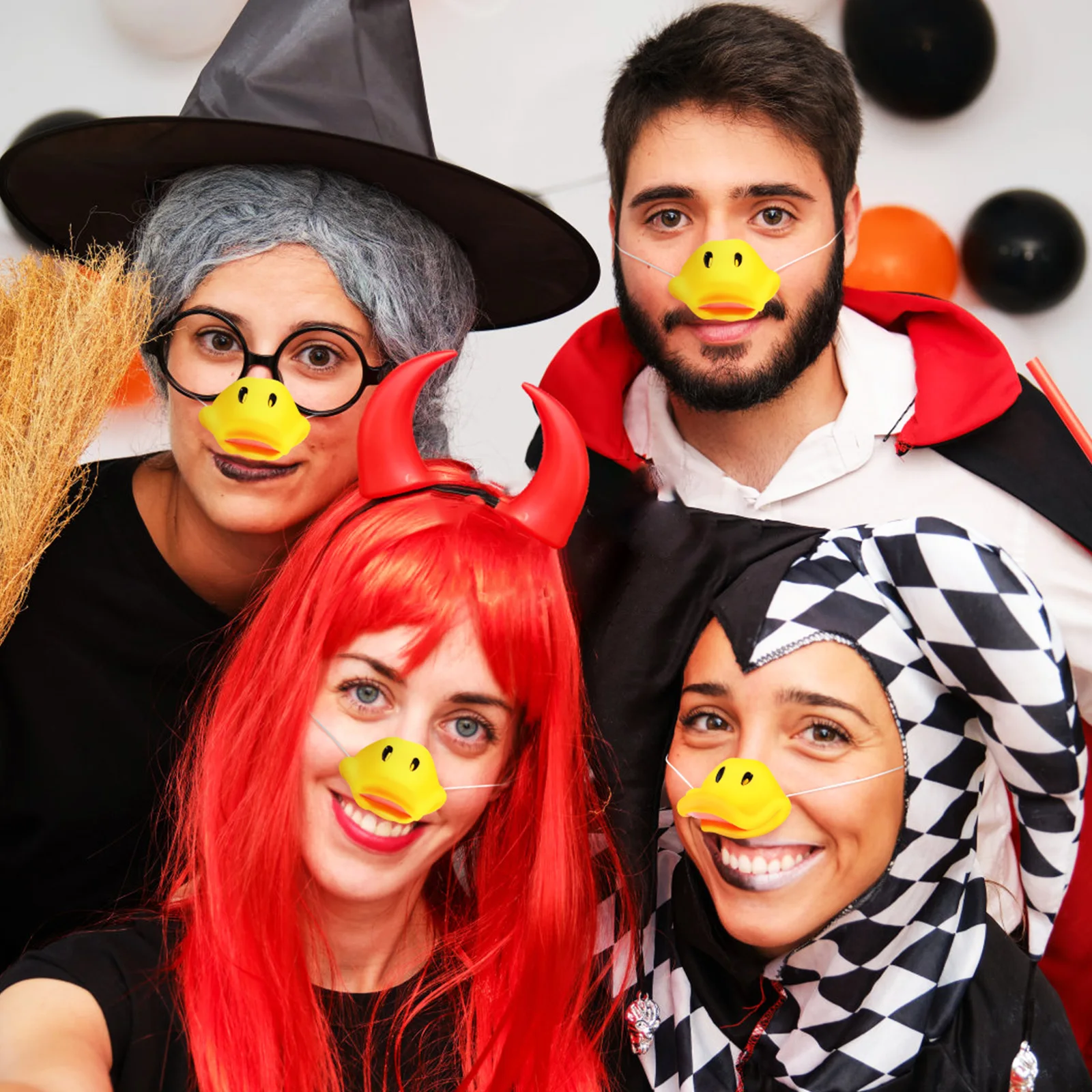 

4Pcs Duck Nose Cosplay Prop Party Simulation Lightweight Comfortable Adjustable Elastic Band Nose for Carnival Stage Performance