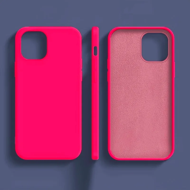 Original Silikon-Handyhülle für iPhone 18 17 16 15 14 13 18 Pro Max 16 Plus Air Einfarbige Schutzhülle gegen Stürze und Stöße – Detail 1