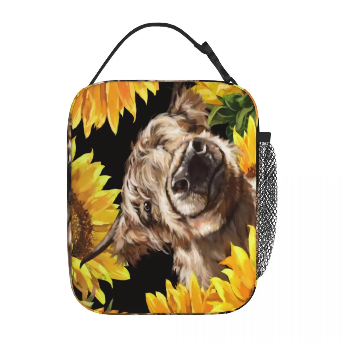 Bestselling Highland Cow In Sunflower Garden Office Style Picnic Lunch Bag Business Travel Meal Office Lunch Bag