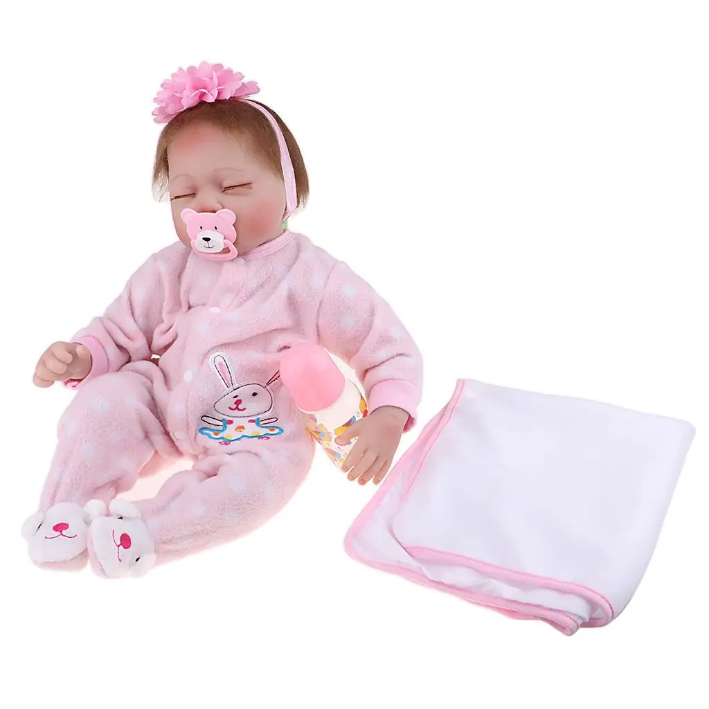 

Handmade Realistic Baby Doll Silicone Full Body Sleeping Toy Reborn Doll for Child Gift and Comfort