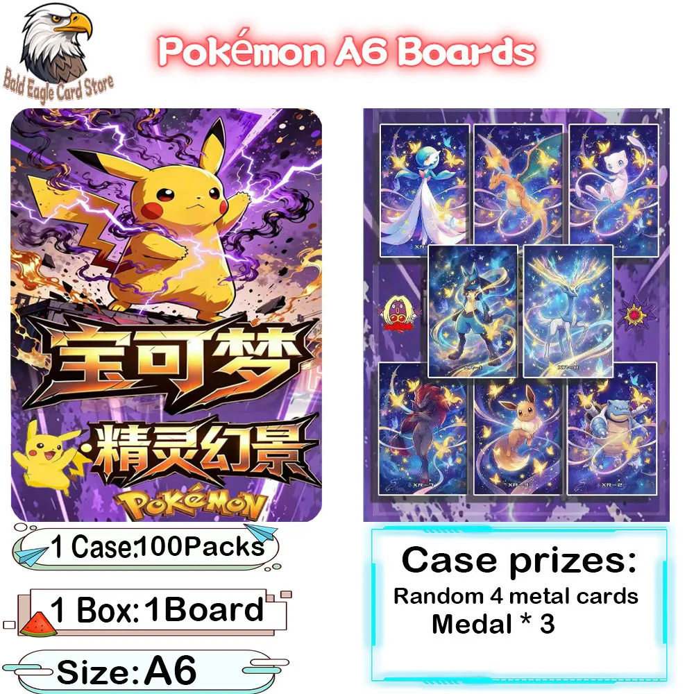 

Wholesale 2026 New Pokémon Boards 100 A6 Size Boards Casenime Character Multi-Scene Toy Gift
