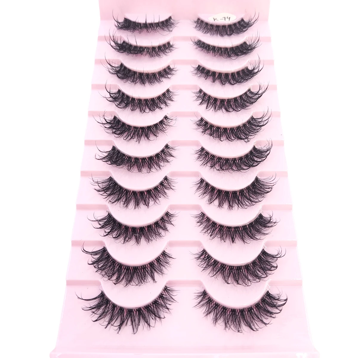 10ペアのロシア産ナチュラルな柔らかくふわふわの人工ミンクまつげ、ドラマティックでボリュームのあるミンクまつげ、フォックスまつげ