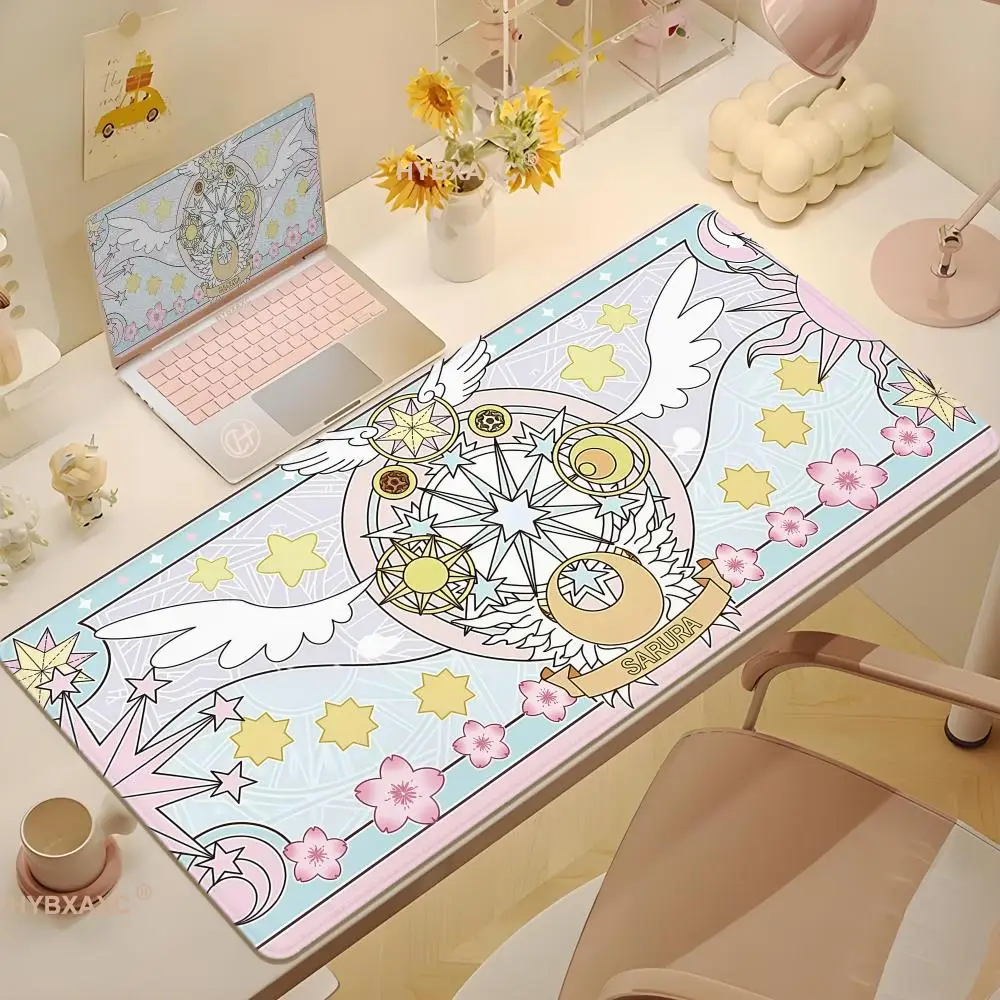 HD Printing Cute Mouse Anime Girl Pad MousePad Non-slip Lockedge Office Student Gaming Large Cardcaptor Writing Pink Pad Cushion
