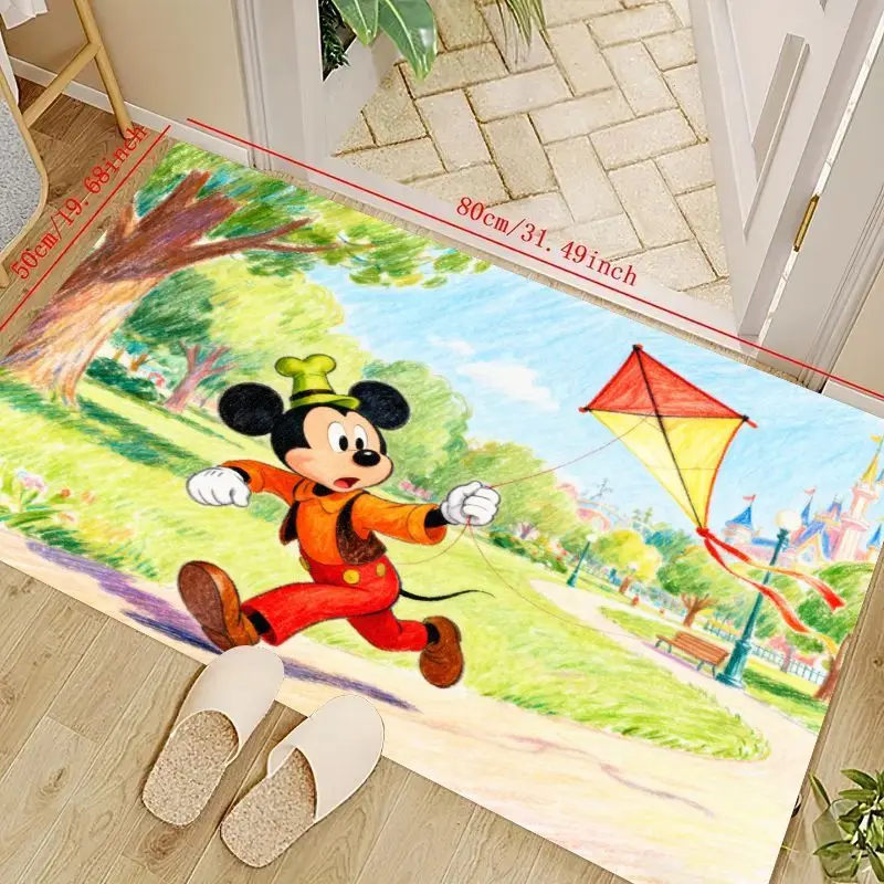 

1 шт., милый классический коврик с изображением Микки Мауса, воздушного змея, летающего парка, 50x80 см (19,68x31,49 дюйма), яркий детский игровой коврик, нескользящий