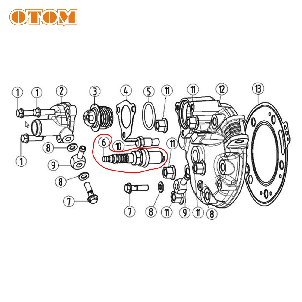 OTOM DT230 Spark Plug F7RTC & K9RTPP Ignition Device For YAMAHA MT250 2 Stroke dt 250cc Motocross Motorcycle Engine Parts