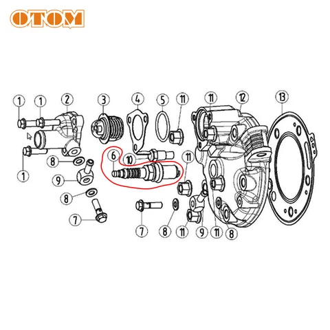 Свеча зажигания OTOM DT230 F7RTC и K9RTPP, устройство зажигания для YAMAHA MT250, 2 такта dt 250cc, детали двигателя мотоцикла