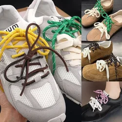 4 pieces /set Vintage DIY miu Shoelaces Low-top Canvas Sneaker Sport Casual Leather Shoestrings Laces Dropship