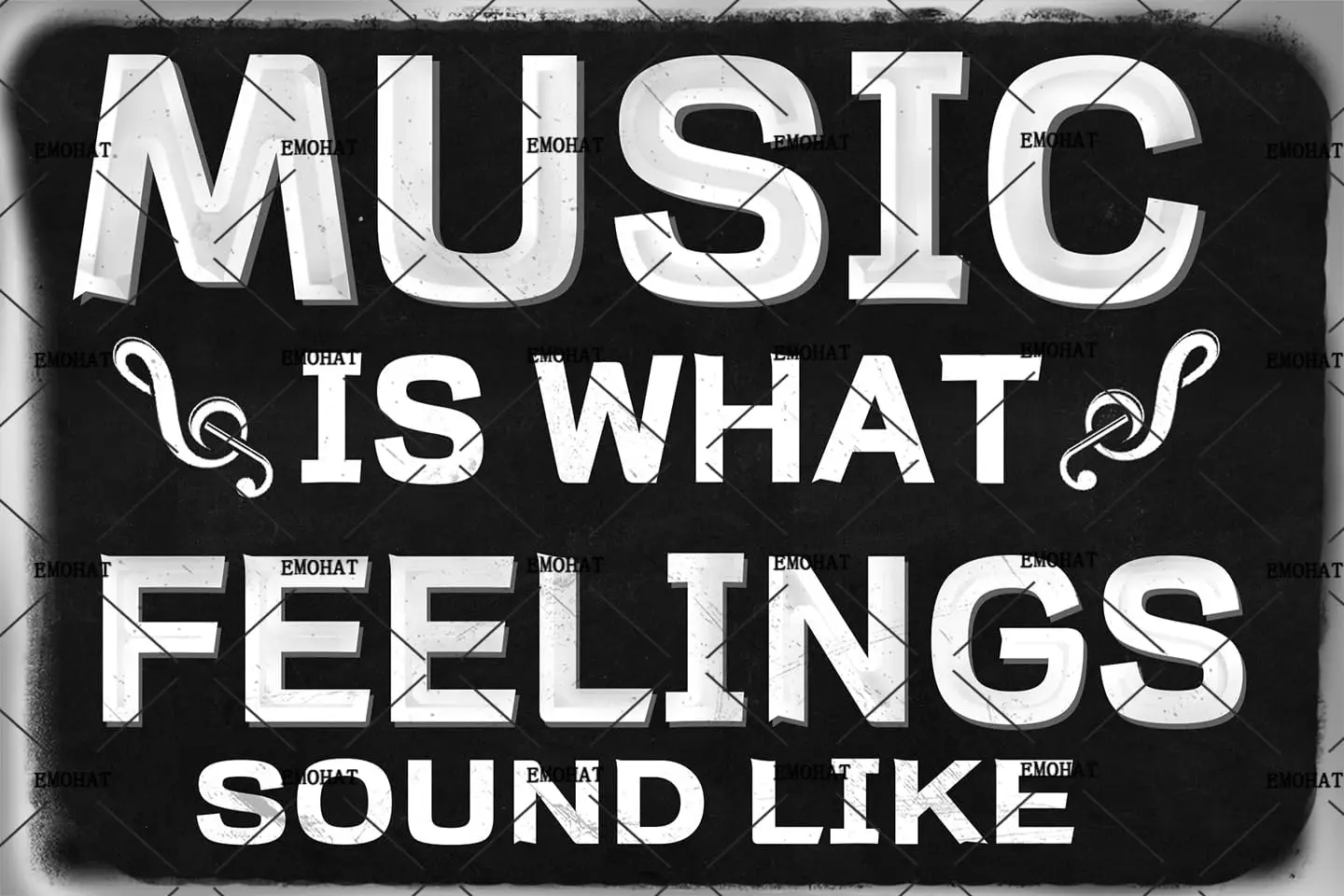 Tin Wall Sign Metal Poster Wall Decor Music Sign Music Is What Feelings Sound Like Aluminium Decor Music Wall Home Living Room