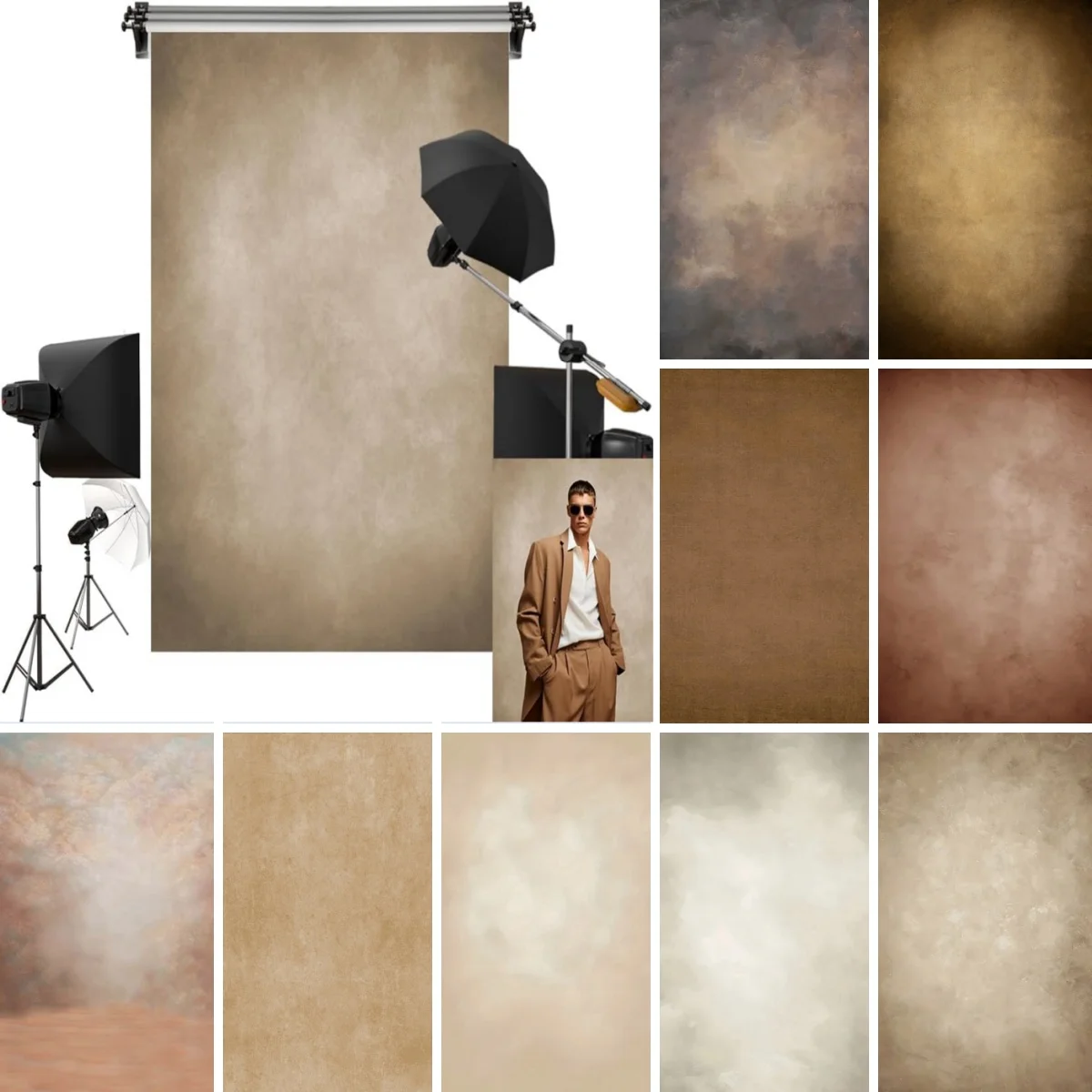 Yeele Brown Gradient Photography Background for Solid Abstract Texture Adult Art Portrait Wedding Birthday Party Decor Backdrop