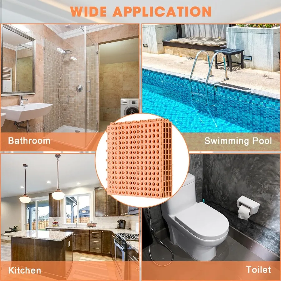 بلاط الصرف وحدات بلاط الأرضيات المتشابكة مع 1 قطعة مطرقة بلاستيكية 12 "× 12" وسادة حصيرة عدم الانزلاق المطاط الكلمة حصيرة مع H #5