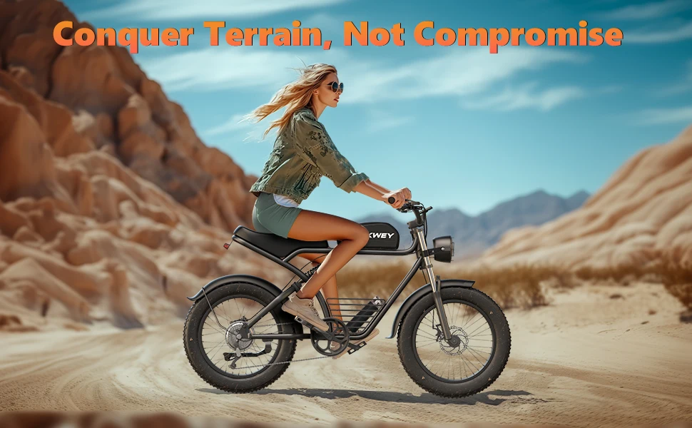 KICKWEY K7 Electric Bike, 3000W Off-Road Electric Bicycle, Full Suspension E-Bike, 20" Fat Tire All-Terrain Electric Dirt Bike