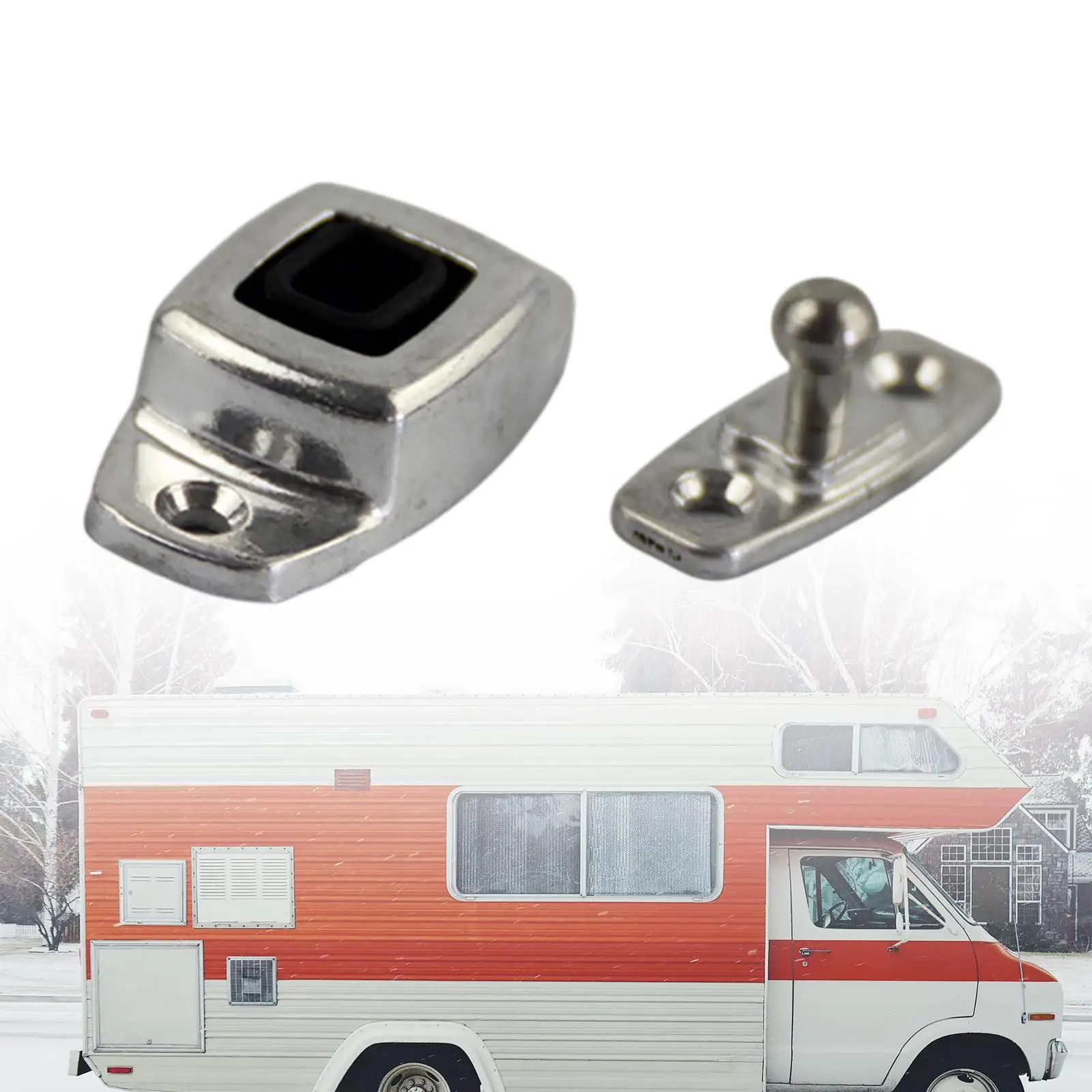 Professional Metal Alloy Door Stopper Strong Structure Hardware for Trailer Van Cargo RV Truck Compartment Easy Replacement