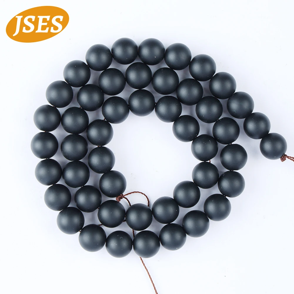 AA Natural Matte Black Agate 4-10mm Strand Beads for Jewelry Making Bracelets Necklace Wholesale DIY Beads Accessories