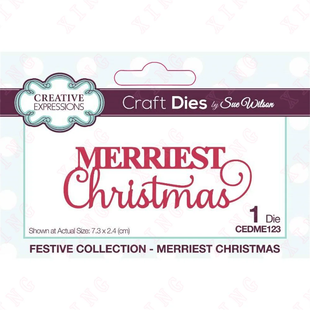 

Merriest Christmas Craft Die New Metal Cutting Dies Diy Greeting Card Handmade Craft Mold Decoration Embossing Reusable Template