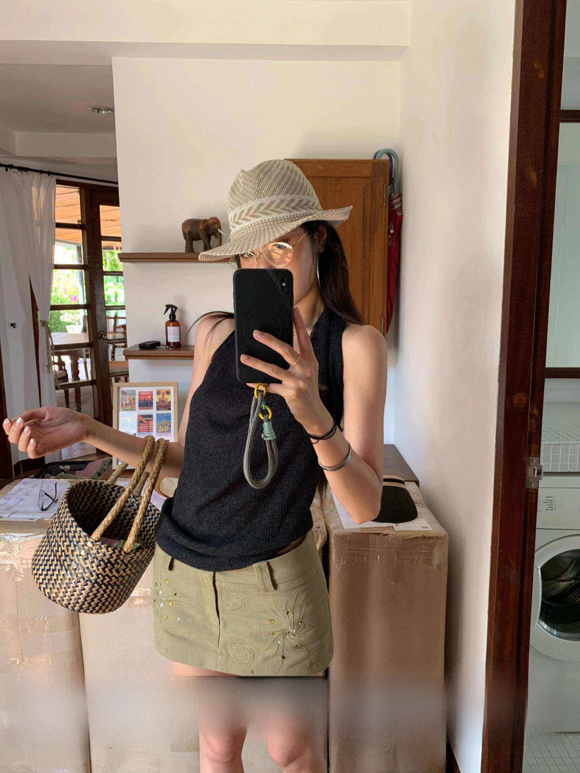 

Оригинальная ретро-юбка Fortunee с вышивкой и пайетками, ультранизкая талия, женская юбка-полусолнце, прикрывающая ягодицы