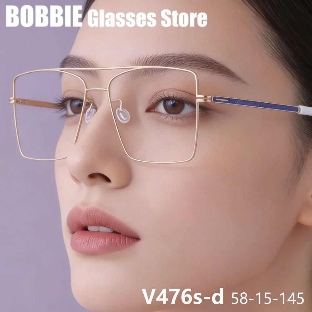 

2026 Large Glasses Frames Titanium Screwless Design Eyeglasses Frame Eyewear Thin Rim Designer Handmade Spectacles New Arrivals