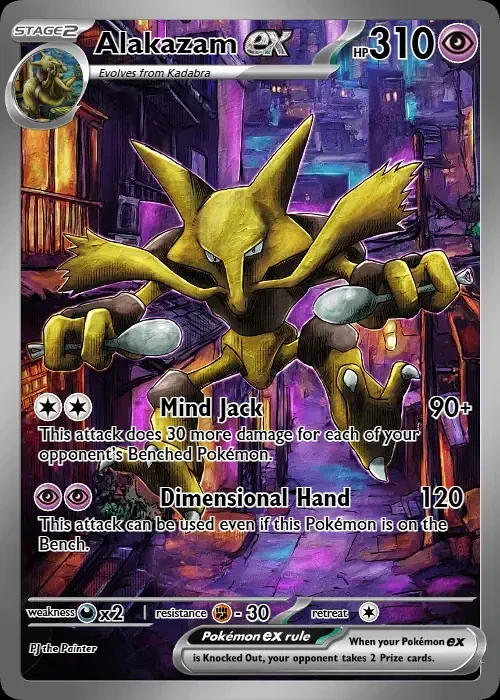 DIY Self Control Alakazam Gengar Snorlax Psyduck Collect Signature Trading  Card Anime Cartoon Gift