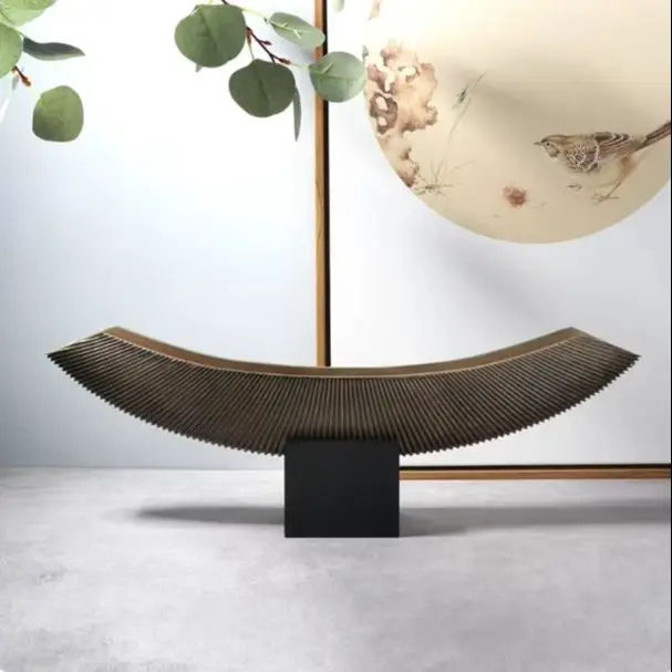 Modern new Chinese-style retro boat-shaped long sculpture decoration for model rooms sales offices living rooms  and entryways