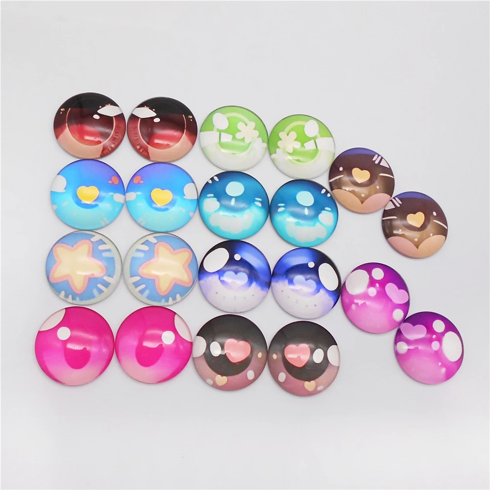 5/10/15/25Pairs Craft Eyes Cartoon Doll Bear Rabbit Eyes Flatback Glass Cabochons for Plush Toy Making, Jewelry DIY Findings