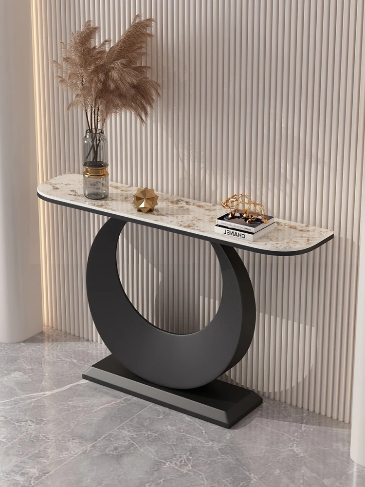 The entrance table end view, rock panel, internet famous Italian style entrance cabinet, simple and modern light luxury living