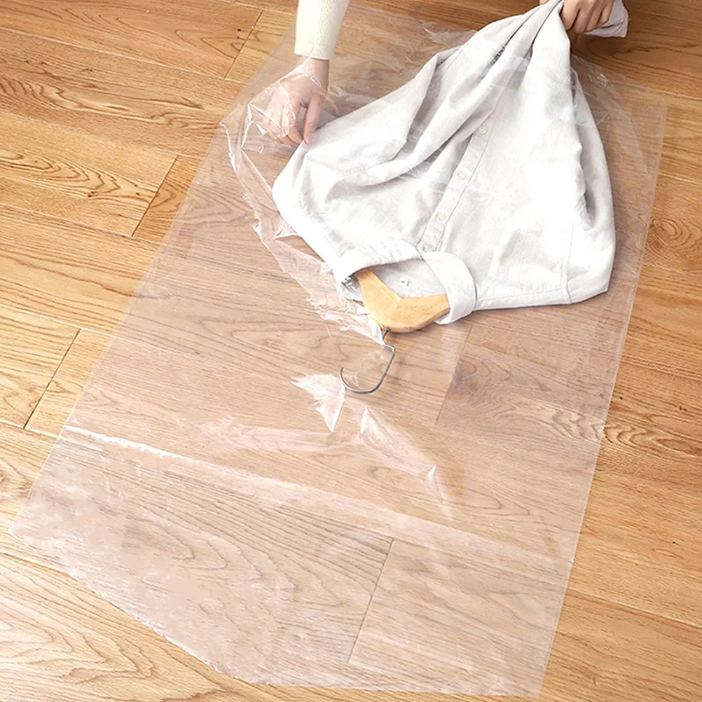 

12Pcs Transparent Clothes Covers Garment Protectors for Dry Cleaning Suits Dresses Blouses Hanging Storage Protector Covers