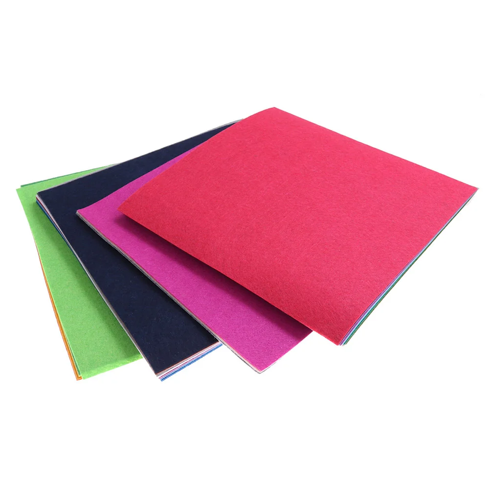 40pcs Multicolour Nonwoven Fabric Sheets 15x15cm Children DIY Handmade Craft Work Material Accessories (Random Colors)