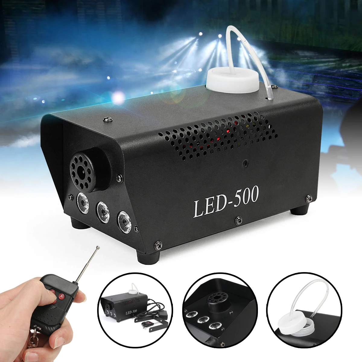 

3 in 1 500W LED RGB Wireless Remote Control Fog Machine Pump Dj Disco Smoke Machine For Party Wedding Christmas Stage LED Fogger