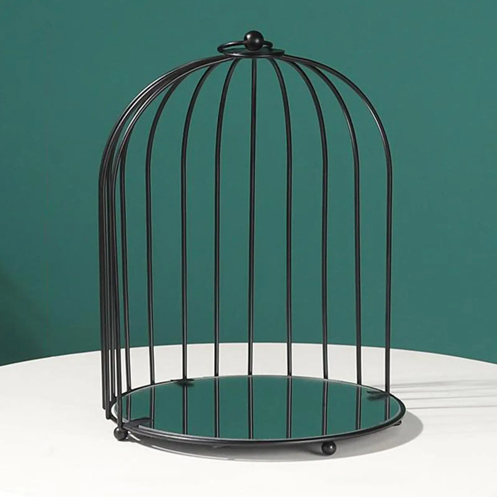 Desktop Cosmetics Organizer Iron Bird Cage Shelf for Makeup Storage Skincare Perfume Display Holder Dressing Table Accessories