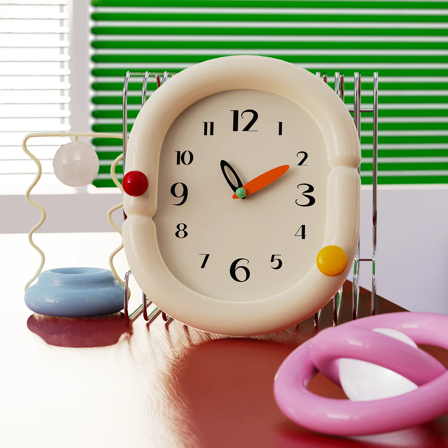 30x36cm Dopamine High Appearance Level Elliptical Digital Clock - Wall-mounted Desk Decoration Clock - Home Decoration Item