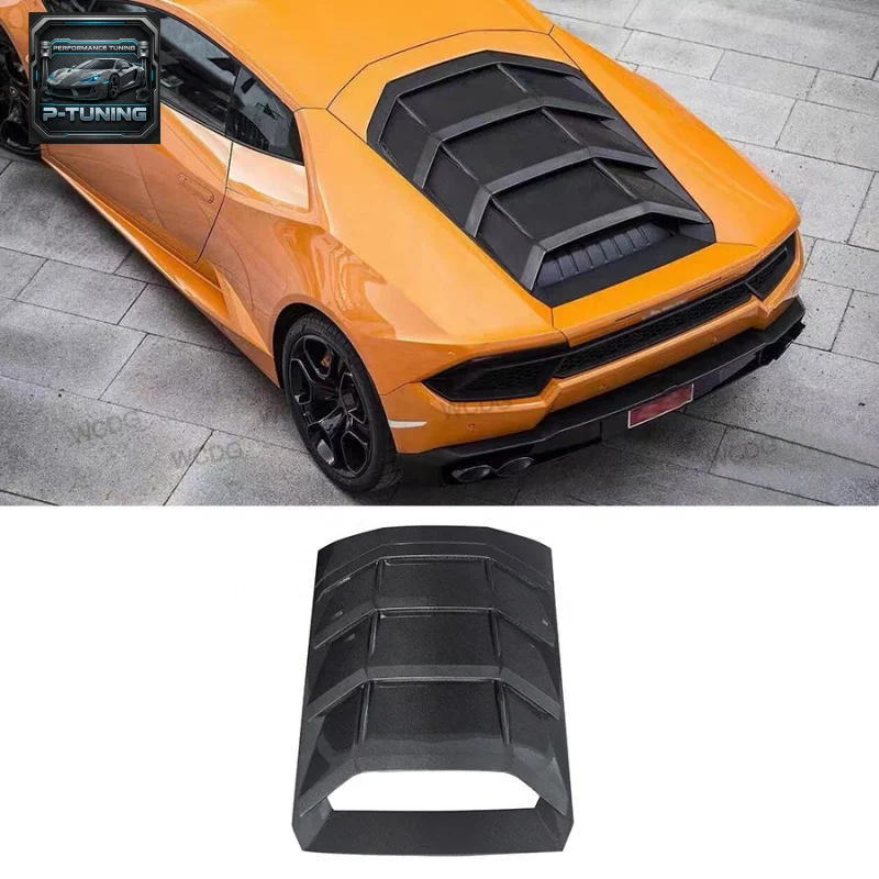 

Dry Carbon Fiber Rear Engine Cover for Lamborghini Huracan LP580 LP610 LP640 Rear Window Hood Air Vent Cover Car Body Kit