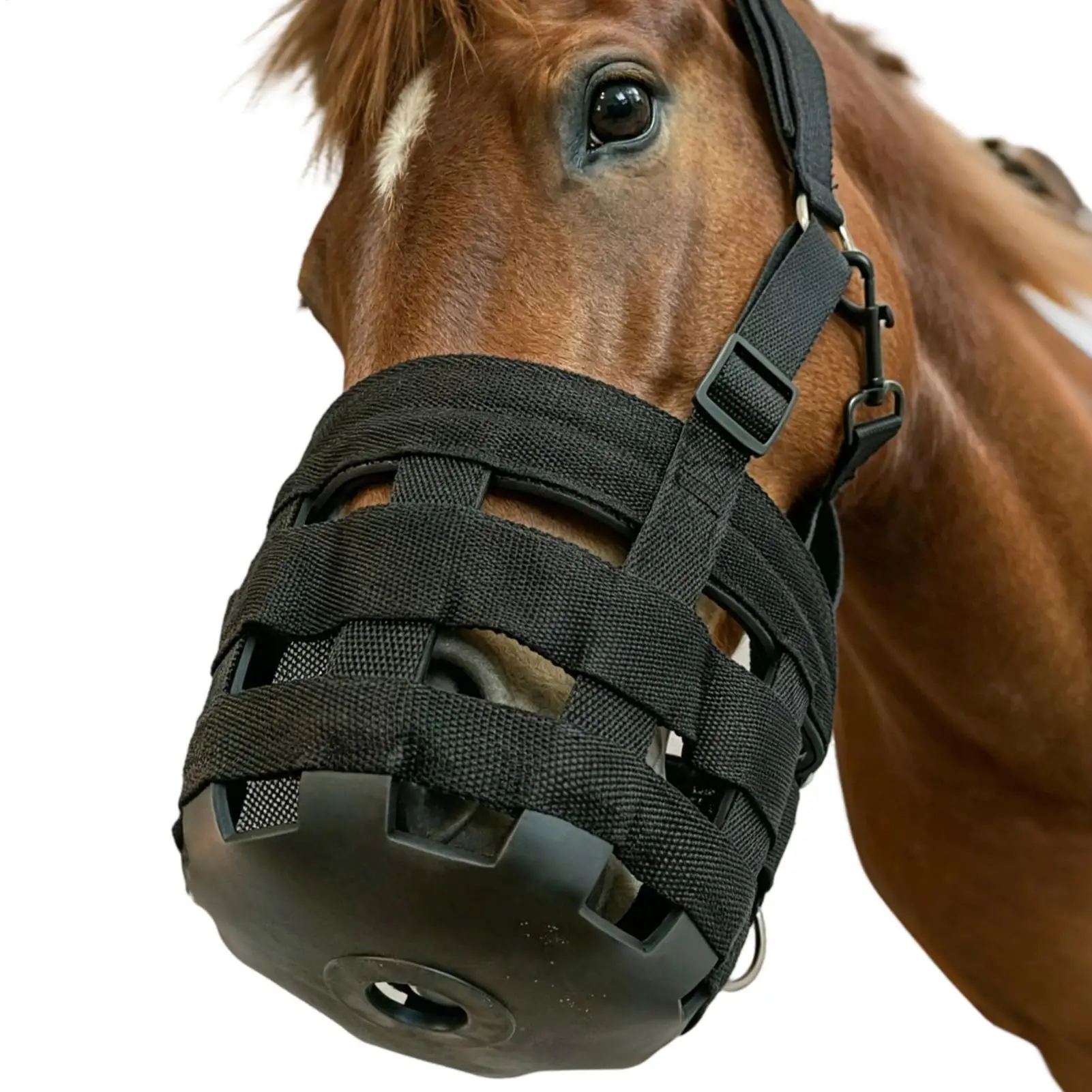 Lightweight Breathable Anti Chew Horse Grazing Muzzle Flexible Feeding Muzzle for Ranch Farm Field Turnout Training Daily Horse