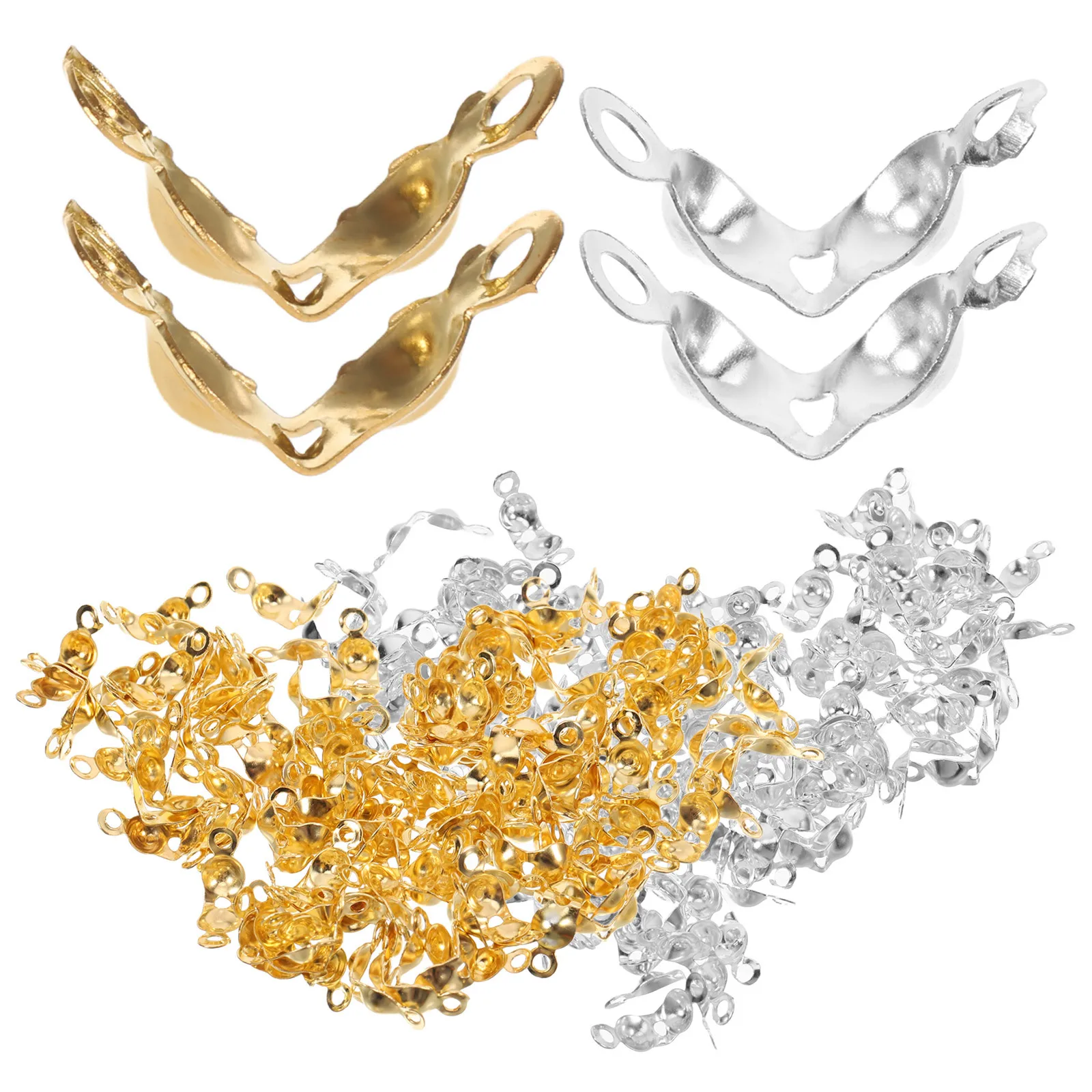 1000 stks Mini Metalen Kraal Sluiting Voor Sieraden Maken Zilver Vergulde Diy Accessoires Handtas Gesp Craft Supply Ijzeren Ketting clip